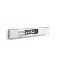 mueble tv bobadilla-02 con chimenea y luces led integradas