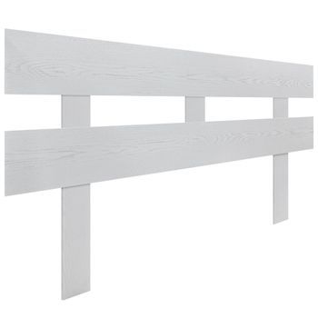 Dhome Cabecero Blanco Rustico 140cm Horizontal Estilo Valla Con Patas Madera Reciclada Dm Herrajes Incluidos (140cm Horizontal Valla, Blanco Rustico)