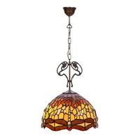 colgante  adorno fundicion tiffany   belle amber d-30cm