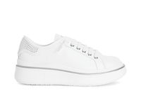 zapatilla de piel con micro pedreria white 38