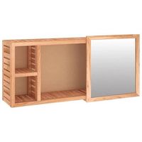 armario con espejo madera maciza nogal 80x17x34 cm vidaxl