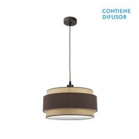 colgante marronnatural modelo kandy 2xe27 regulable fabrilamp