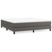 cama matrimonial  cama para adultos  estructura de cama box spring cuero sintetico gris 160x200 cm