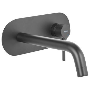 Grifo Monomando De Latón Empotrado Para Lavabo En Pared Negro Guaiba