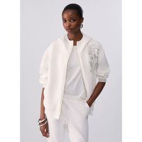 liu jo chaquetas chaqueta oversize con bordado joya para mujer