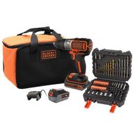 taladro percutor inalambrico blackdecker 18v rr- 2 baterias 18v 1x25ah 1x4ah - cargador - bolsa - bl188me2sa-qw