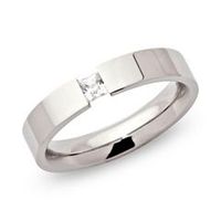 anillo de tension de acero inoxidable de moda circonita 5mm