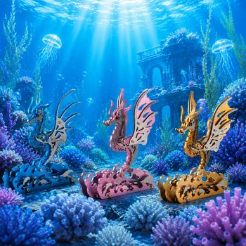MOKR, rompecabezas 3D de metal con forma de caballito de mar, un juego de ingenio para adultos, modelo para construir, ideal como regalo de Navidad.