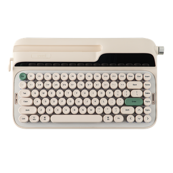 Teclado Mecánico Retro EPOMAKER Glyph 75% ANSI US Layout, Cableado/2.4Ghz/Inalámbrico BT, con Pantalla TFT y Perilla Giratoria