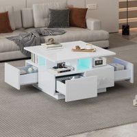 mesa de centro - mueble para salon - tablero de particulas - blanco 70x70x40cm