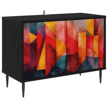 Mueble De Tv Heesch 69 X 33 X 50,5 Cm Roble Negro Vidaxl