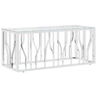 mesa de centro acero inoxidable y vidrio 110x45x45 cm vidaxl