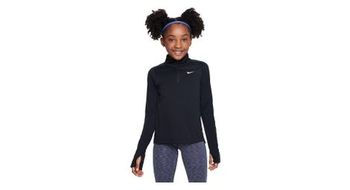 Camiseta de media cremallera nike dri fit negra para ninas