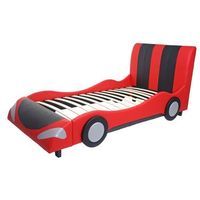 cama infantil coche somier de laminas madera sintetica 190x100cm negro rojo 040003618