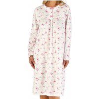 classic floral long sleeve buttoned top cotton nightdress