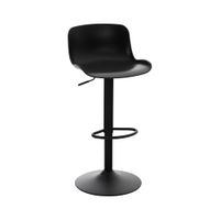 taburete de bar regulable y giratorio en plastico negro