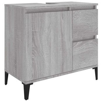 Armario De Baño Madera Contrachapada Gris Sonoma 65x33x60 Cm Vidaxl