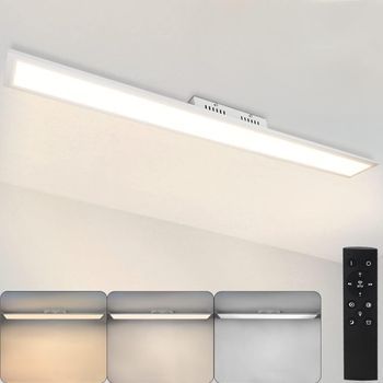 Lámpara De Techo Led 42w Blanco 3360lm 120x15cm Panel Regulable Con Mando A Distancia Para Salón Moderno Dormitorio Oficina Cocina Pasillo Zmh