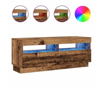 Mueble tv - mesa de tv luces led madera ingeniería envejecida 100x35x40 cm