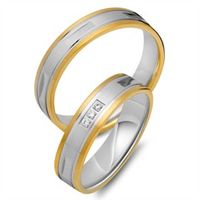 alianzas 18 quilates oro amarillo-blanco 3 diamantes