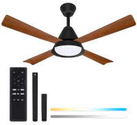 ventilador de techo con luz 52 pulgadas 4 aspas 6 velocidades negro