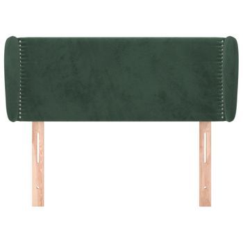 Cabecero Cama Mueble De Dormitorio De Terciopelo Verde Oscuro 83 X 23 X 78/88 Cm Verde M02_0008628