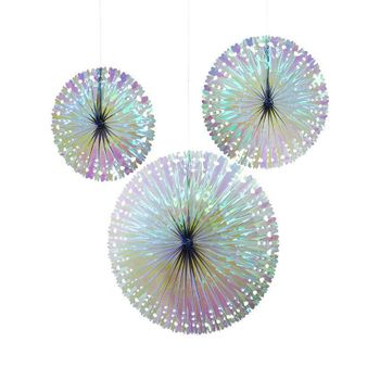 Iridescent Fan Decorations (3 Pack)