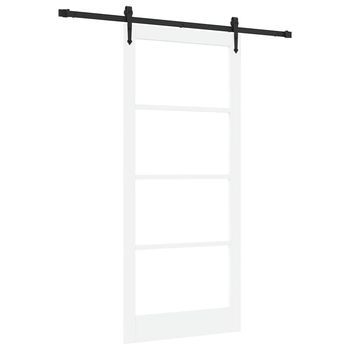 Puerta Corredera 93 X 211 Cm Madera De Pino Maciza Y Vidrio Vidaxl