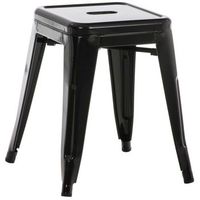 taburete armin metal negro 40x40x46 cm clp