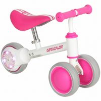 aiyaplay bicicleta sin pedales limitado a 135 asiento ajustable ruedas traseras con luces para ninos y ninas de 1 a 2 anos rosa