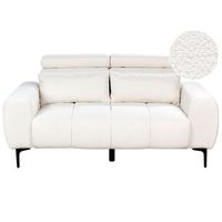 sofa moderno tapizado 2 plazas con reposacabezas ajustable de boucle blanco vegamo