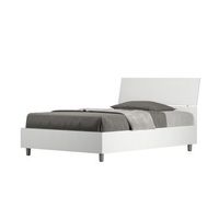 cama con almacenaje 120x190 con cabecera inclinada fresno blanco demas