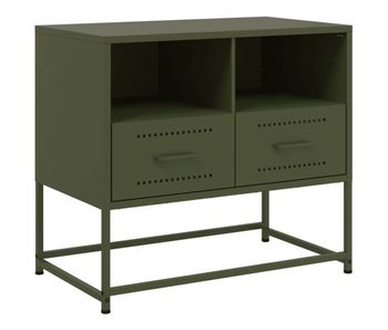 Mueble para tv - mueble tv - mesa de tv de acero verde oliva 68x39x60,5 cm