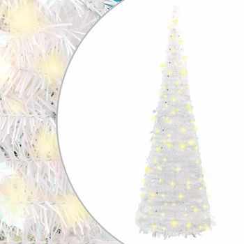Árbol De Navidad Artificial Desplegable 100 Led Blanco 150 Cm Vidaxl