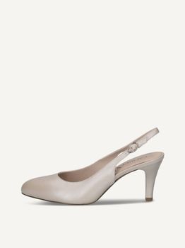 CAPRICE sling pumps, grey, made of Leather with Funnel heel, Size 38.5