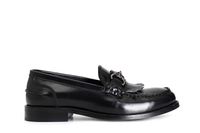 mocasin de mujer en piel cepillada con flecos black 37