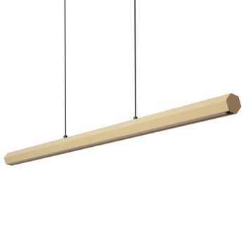 Lámpara Colgante Lineal Led 42w Aluminio Blanco Seleccionable Iluminación Doble Cara Funky Kool Beige Seleccionable (cálido-neutro) 2700k - 3500k - 4000k