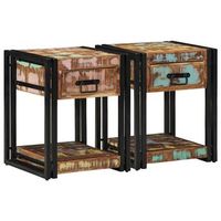 vidaxl armario de noche 2 uds multicolor 40 x 40 x 50 cm