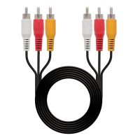 cable audio estereo nanocable 3x rca macho a 3x rca macho 18 m negro