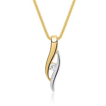 8 quilates cadena de oro blanco amarillo con colgante
