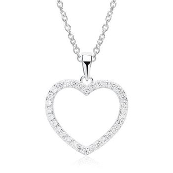 Cadena de plata 925 corazón de circonitas