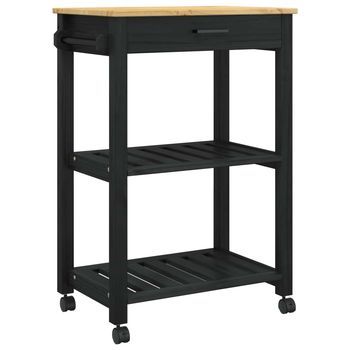 Carro De Cocina Monza Negro 60 X 40 X 88,5 Cm Vidaxl