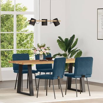 Sillas De Comedor 4 Uds | Silla De Cocina Terciopelo Azul