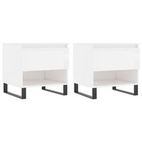 pack 2 uds mesas centromesa auxiliarmesa de cafe madera ingenieria blanco brillo 50x46x50 cm