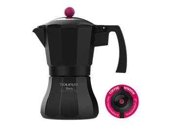 Cafetera tradicional - Taurus 984081000 Black Moments 6, Hasta 6 Tazas, Sistema Full Induction, Negro