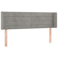 cabecero accesorio para dormir mueble de dormitorio con borde lateral 147 x 16 x 7888 cm tela terciopelo gris claro tdl0205258