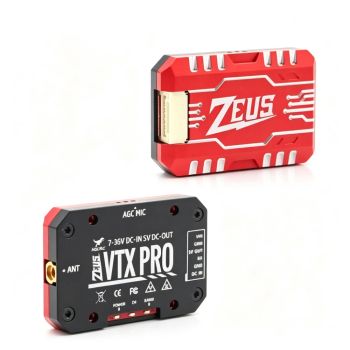 HGLRC Zeus VTX PRO 1.6W 5,8 GHz 40CH FPV Transmisor con Pozo/25/400/800/1600mW, IRC Tramp, micrófono incorporado, MMCX,