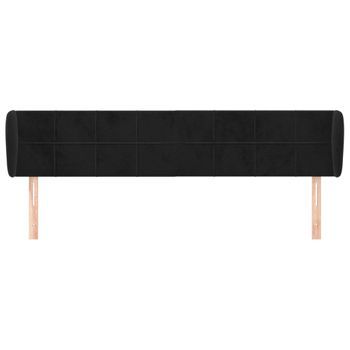 Cabecero Cama Mueble De Dormitorio De Terciopelo 183 X 23 X 78/88 Cm Negro M02_0008366