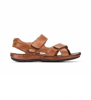 Pikolinos para hombre. 06J-5818 Sandalias de piel Tarifa 06J cuero (44), Marrón, Velcro, Casual
