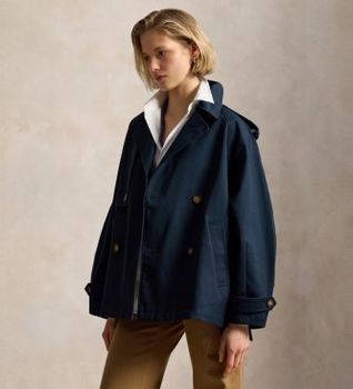 Polo Ralph Lauren para mujer. 211A93313002 Abrigo globo de sarga de algodón marino (XXL), Casual, Clásico
